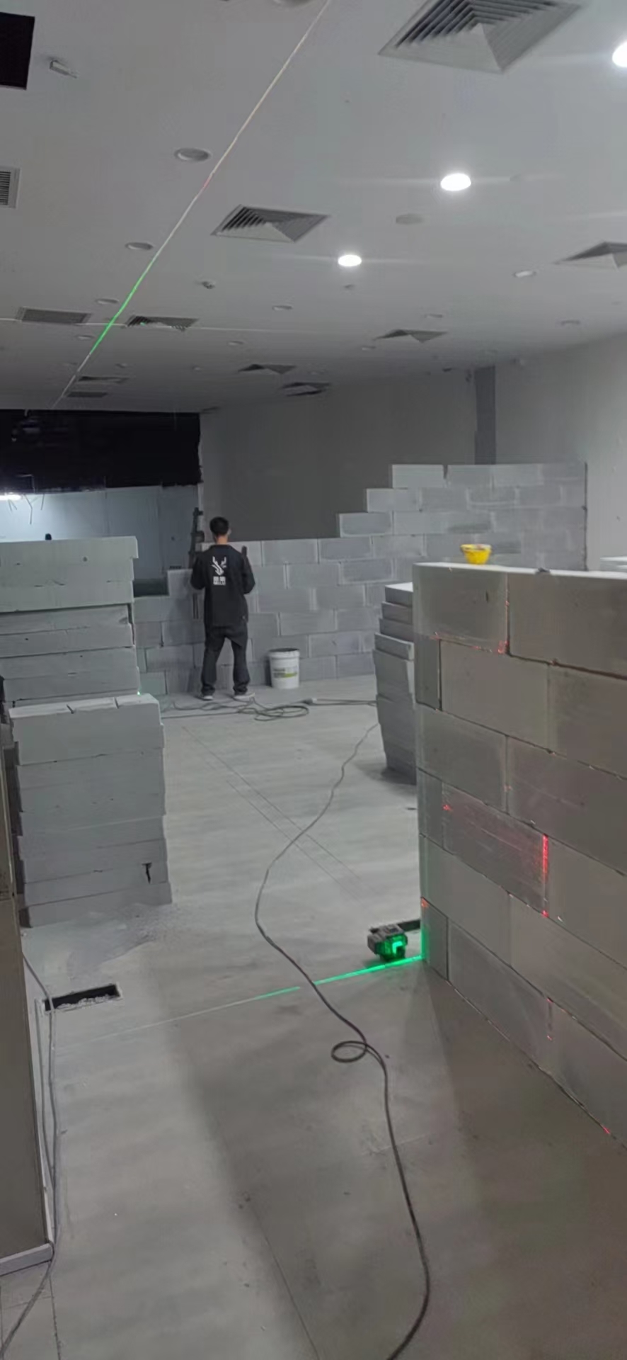 加气砖隔墙实景